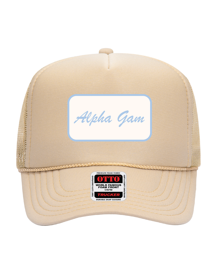 Cursive Script Patch Trucker Hat
