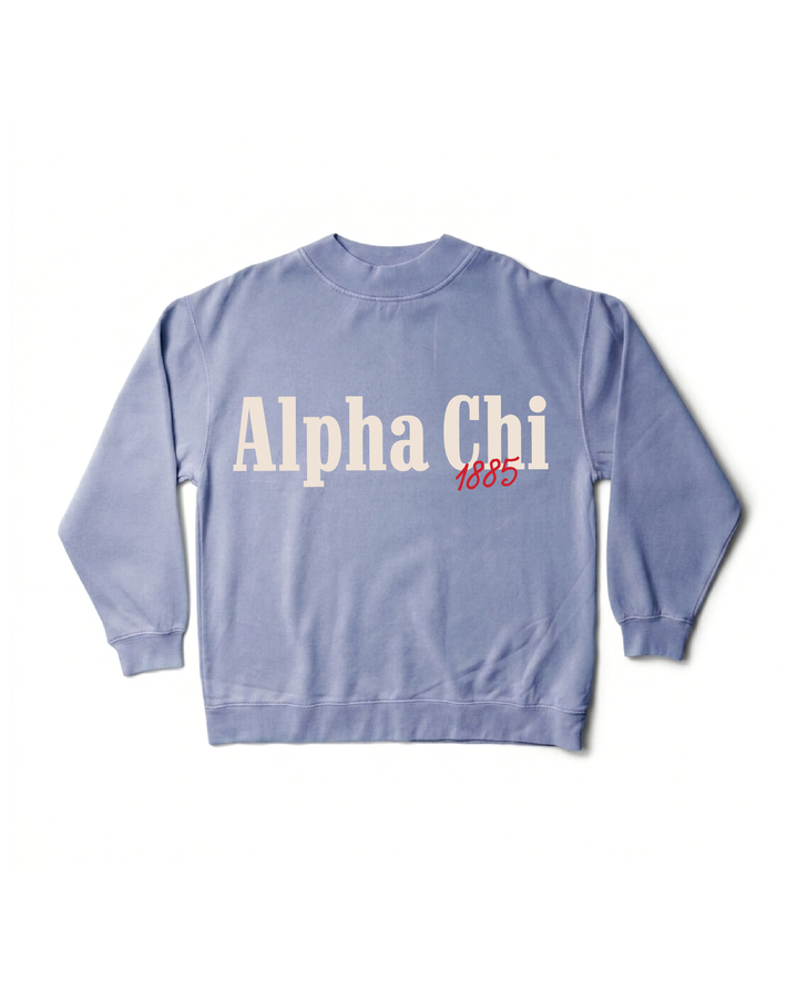Simple Est Year Mock Neck Sorority Crewneck