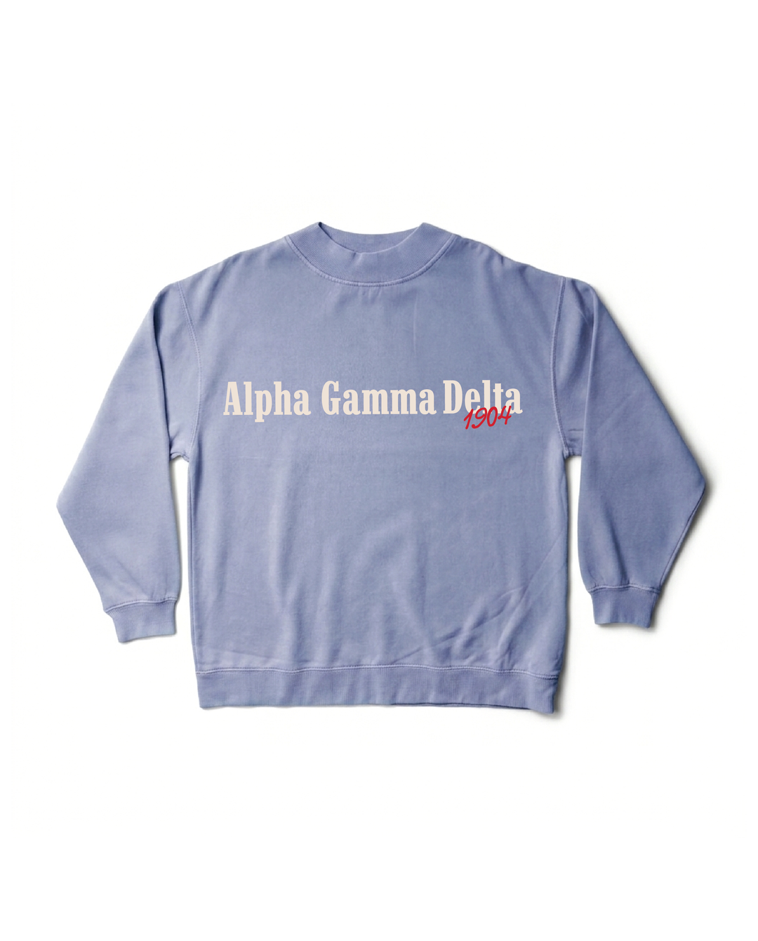 Alpha Gamma Delta Simple Est Year Mock Neck Crewneck