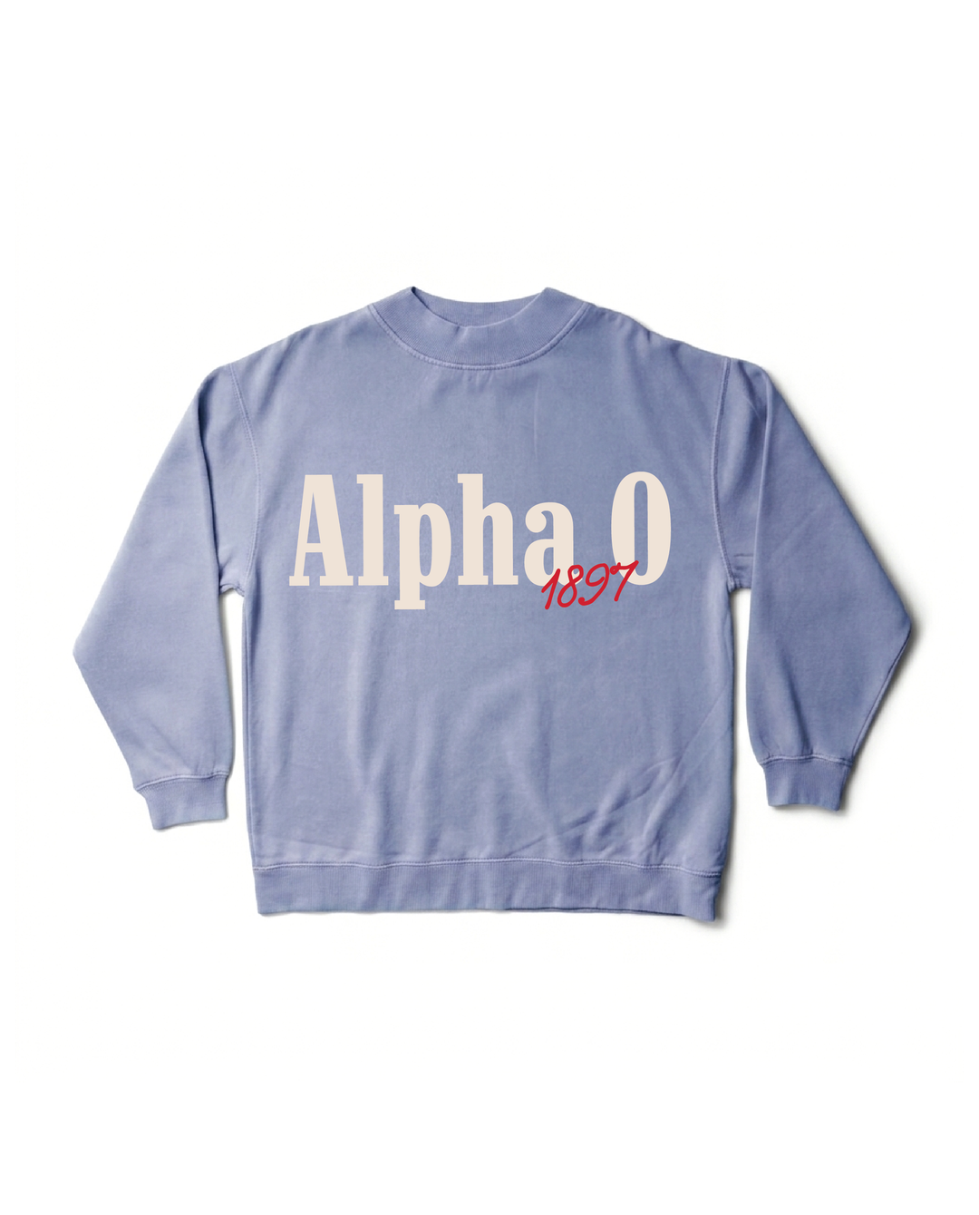 Alpha Omicron Pi Simple Est Year Mock Neck Crewneck