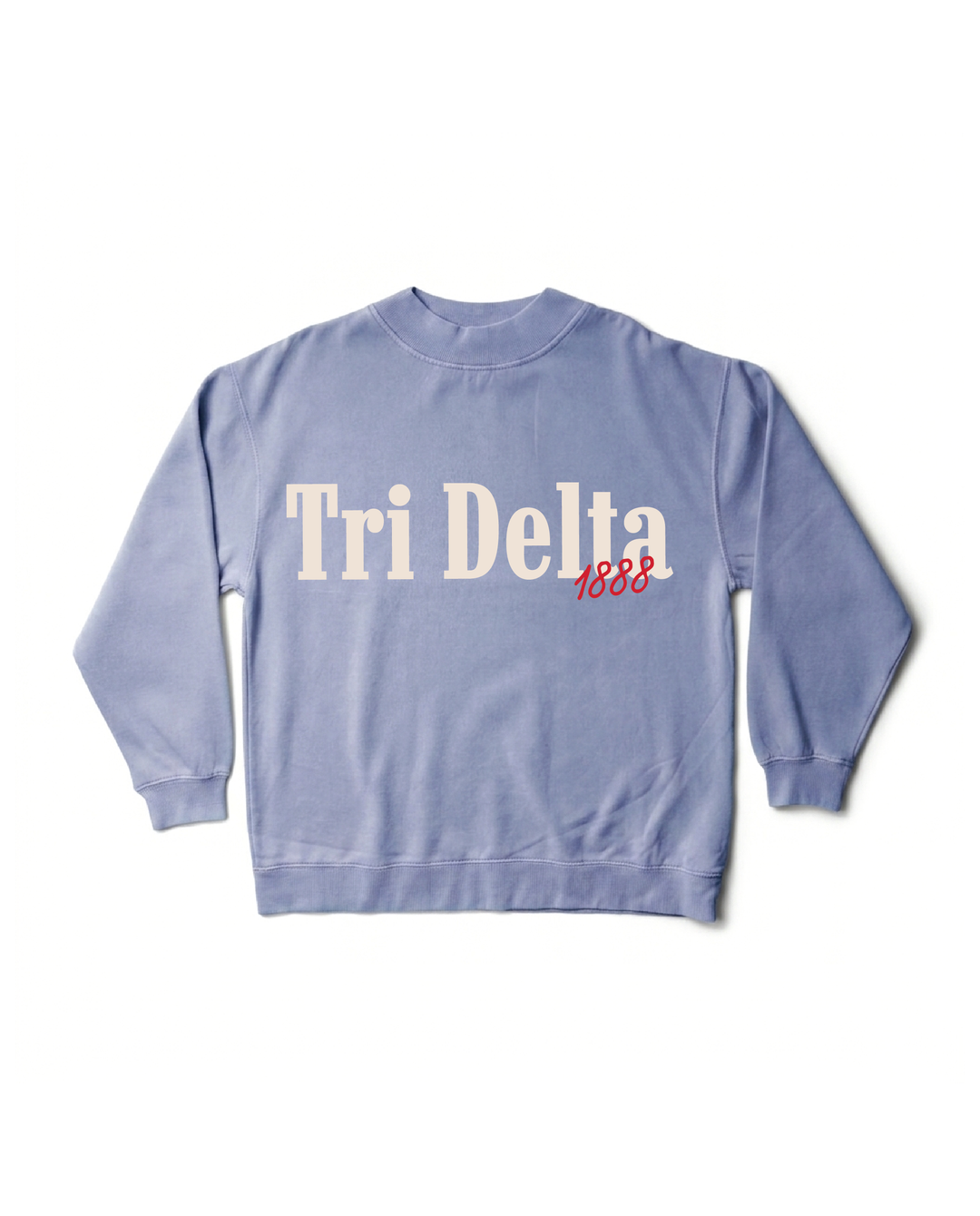 Delta Delta Delta Simple Est Year Mock Neck Crewneck