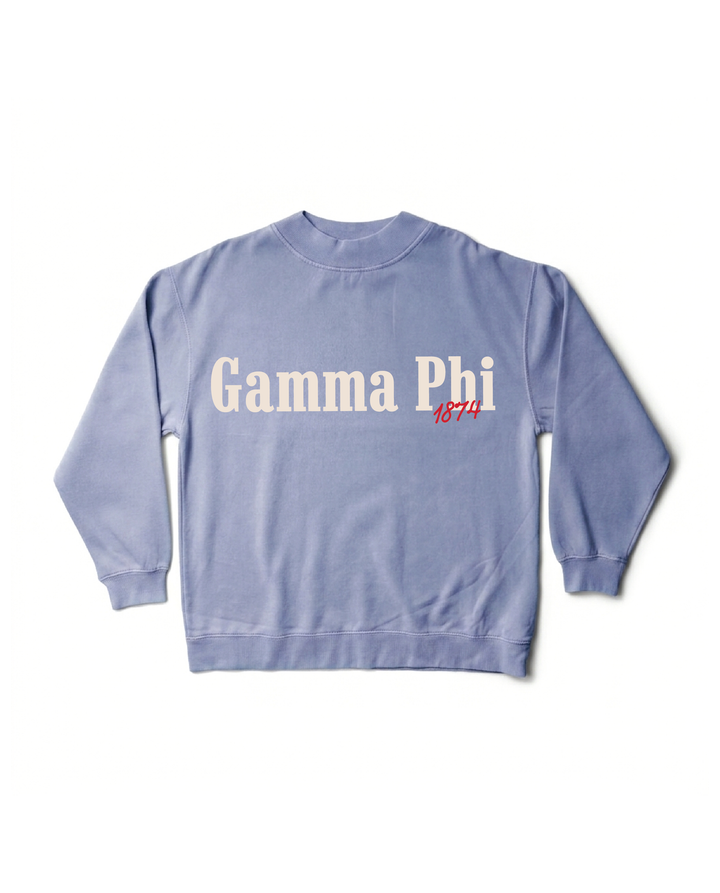 Simple Est Year Mock Neck Sorority Crewneck