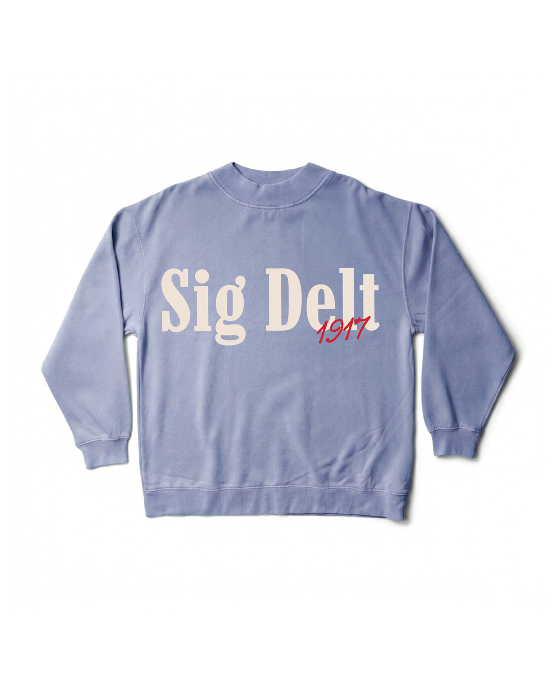 Sigma Delta Tau Simple Est Year Mock Neck Crewneck