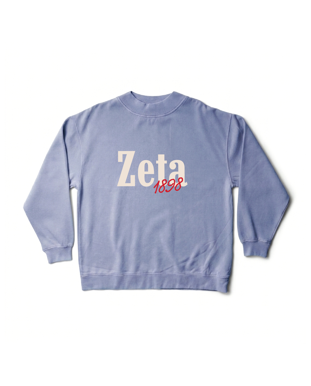Zeta Tau Alpha Simple Est Year Mock Neck Crewneck