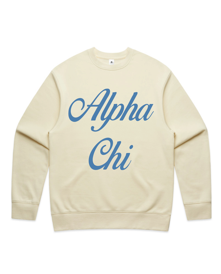 Cursive Script Butter Heavy Weight Crewneck