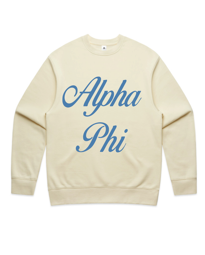 Cursive Script Butter Heavy Weight Crewneck
