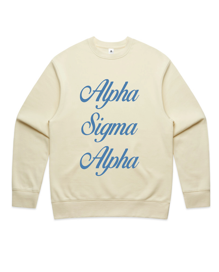 Cursive Script Butter Heavy Weight Crewneck