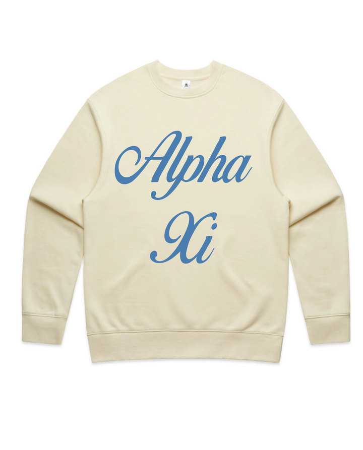 Cursive Script Butter Heavy Weight Crewneck