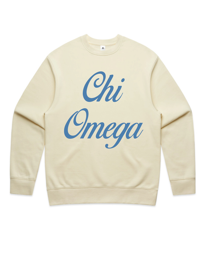 Cursive Script Butter Heavy Weight Crewneck