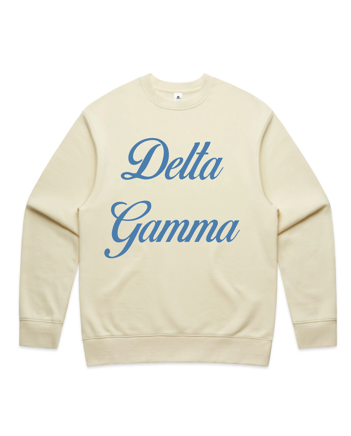 Cursive Script Butter Heavy Weight Crewneck