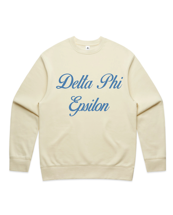 Cursive Script Butter Heavy Weight Crewneck