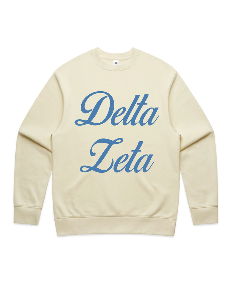 Cursive Script Butter Heavy Weight Crewneck