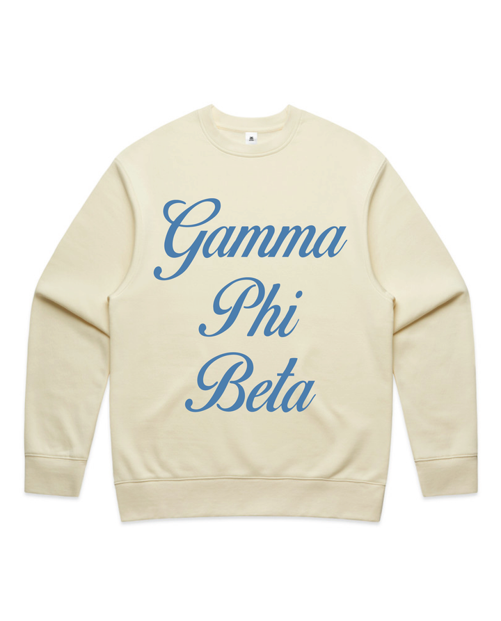 Cursive Script Butter Heavy Weight Crewneck