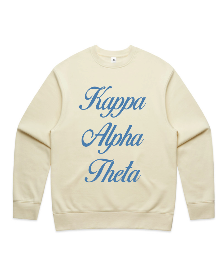 Cursive Script Butter Heavy Weight Crewneck