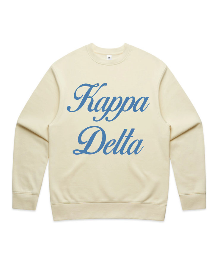 Cursive Script Butter Heavy Weight Crewneck