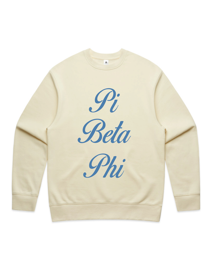 Cursive Script Butter Heavy Weight Crewneck