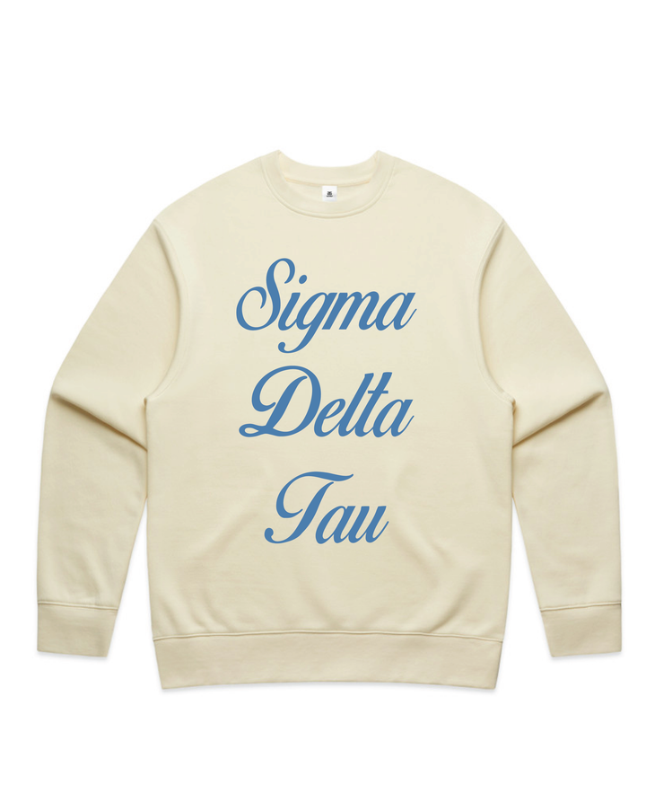 Cursive Script Butter Heavy Weight Crewneck