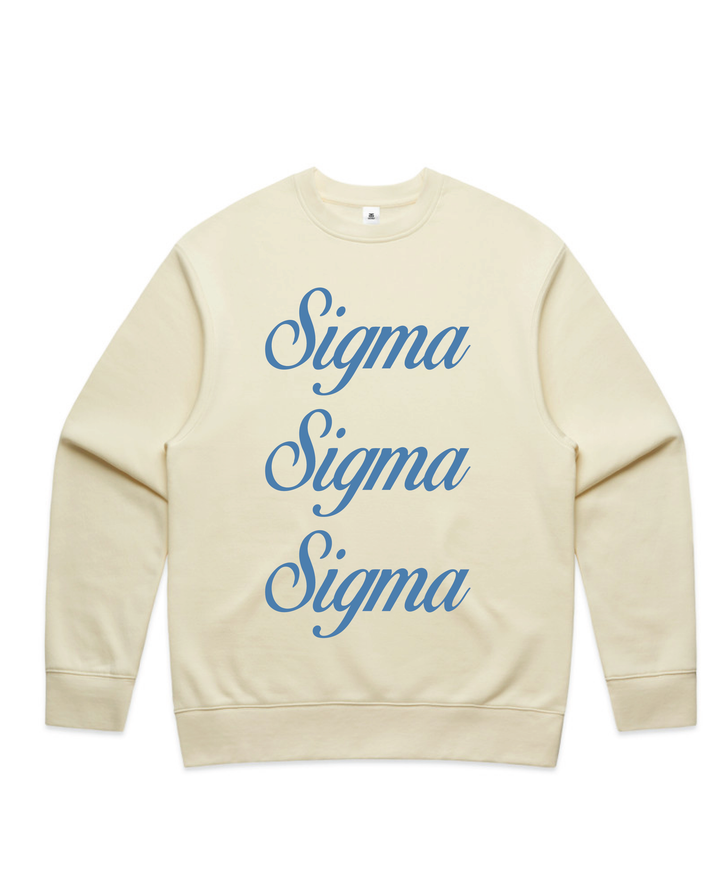 Cursive Script Butter Heavy Weight Crewneck
