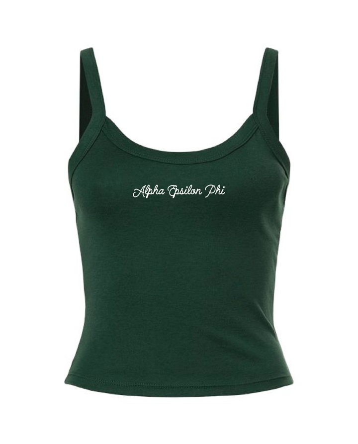 Embroidered Script Forest Green Sorority Tank