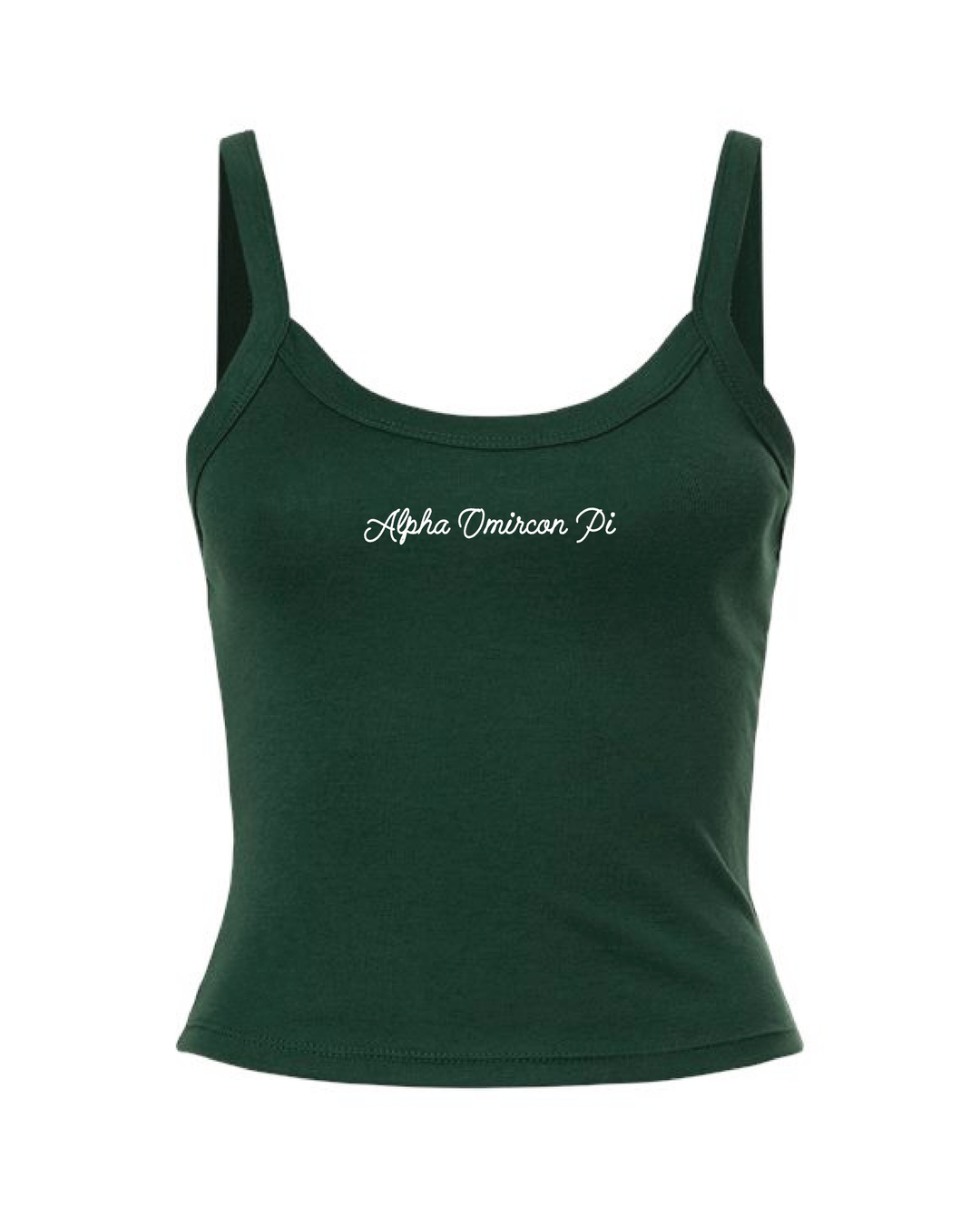 Embroidered Script Forest Green Sorority Tank