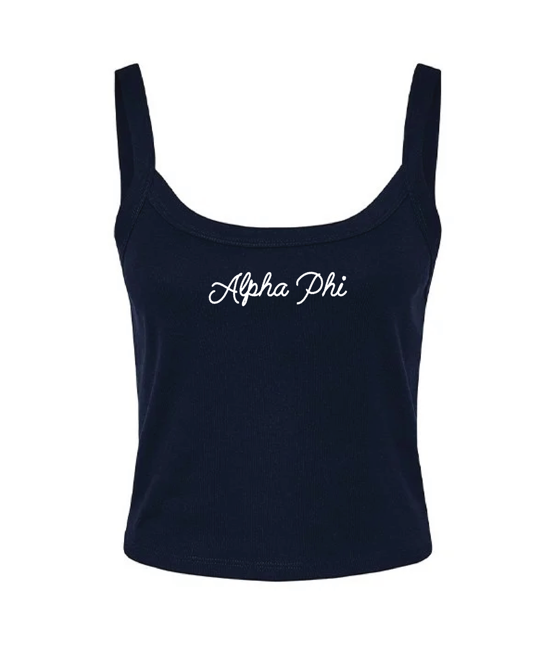 Embroidered Script Navy Sorority Tank