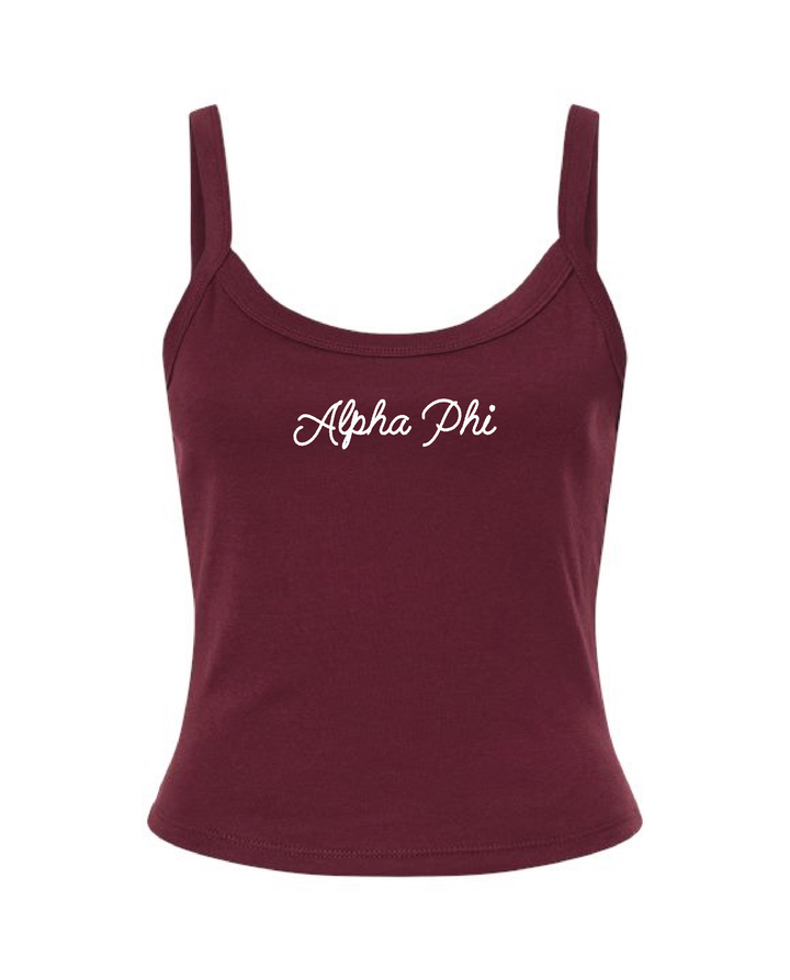 Embroidered Script Maroon Sorority Tank
