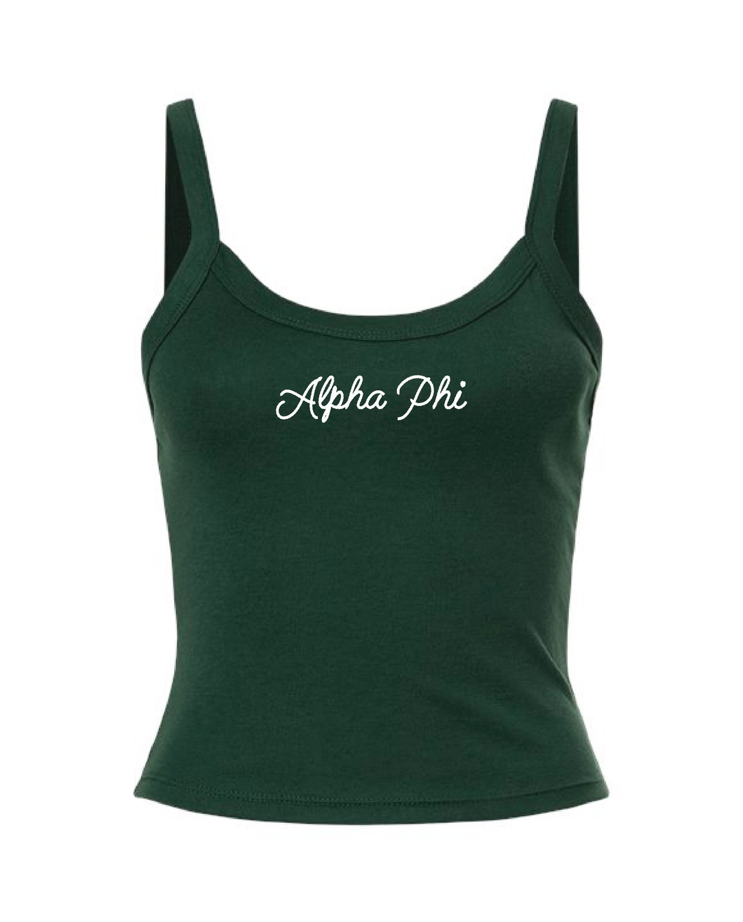 Embroidered Script Forest Green Sorority Tank