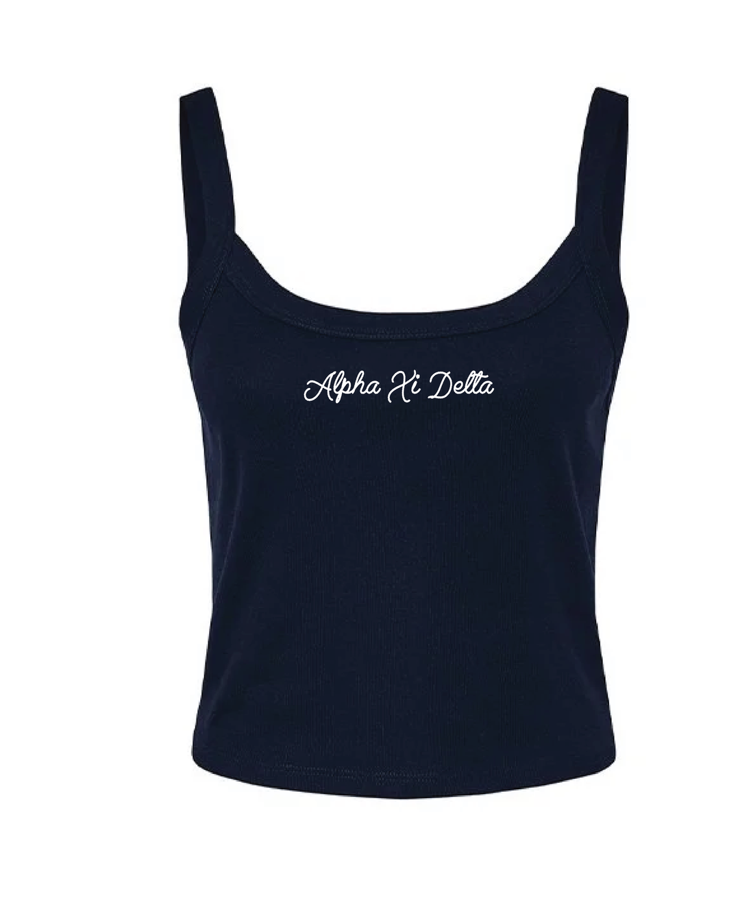 Embroidered Script Navy Sorority Tank