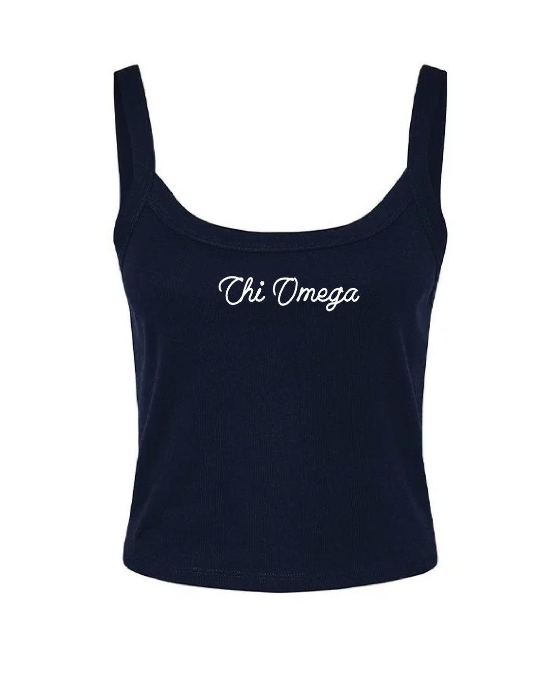 Embroidered Script Navy Sorority Tank