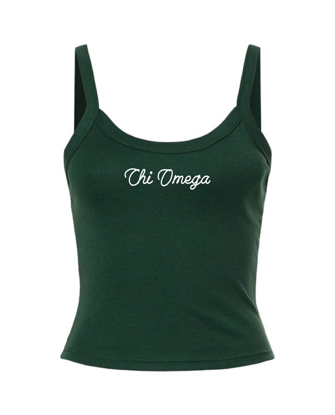 Embroidered Script Forest Green Sorority Tank