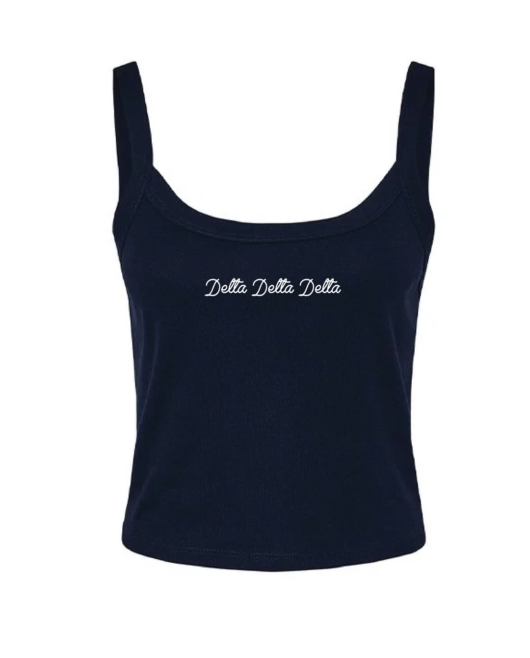 Embroidered Script Navy Sorority Tank