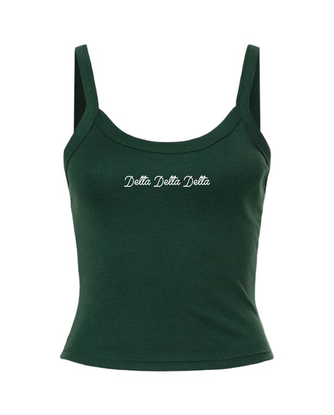 Embroidered Script Forest Green Sorority Tank