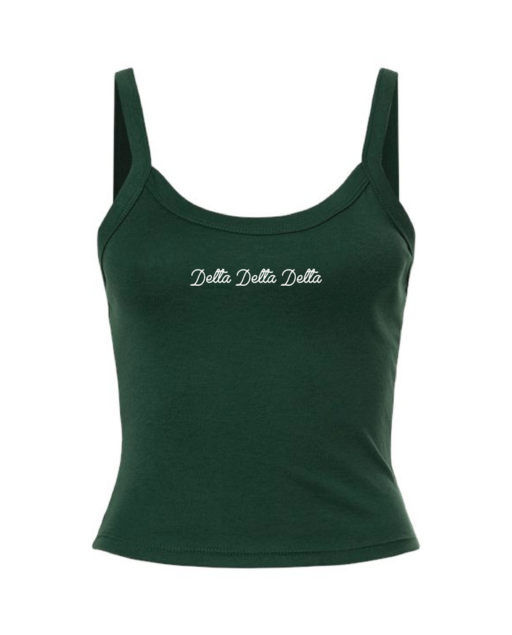 Embroidered Script Forest Green Sorority Tank