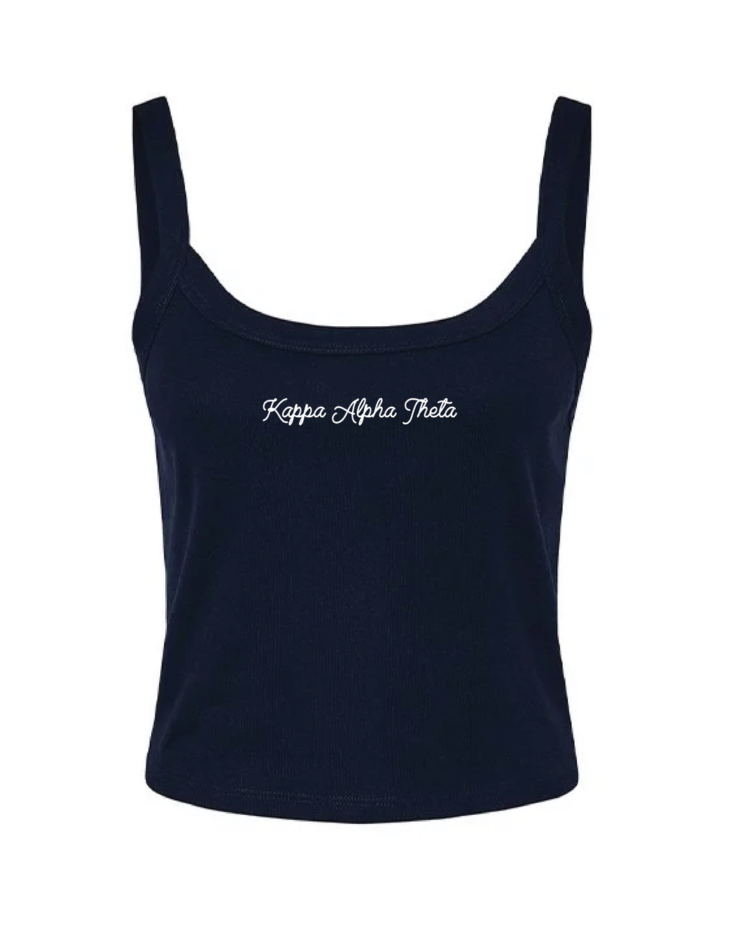 Embroidered Script Navy Sorority Tank