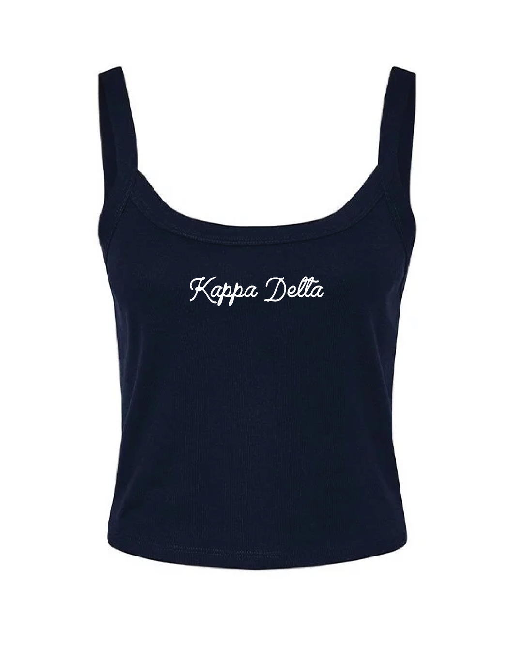 Embroidered Script Navy Sorority Tank