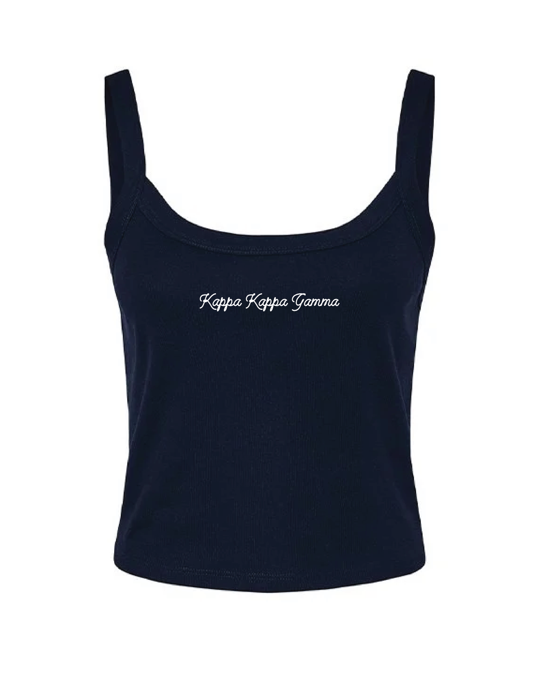 Embroidered Script Navy Sorority Tank