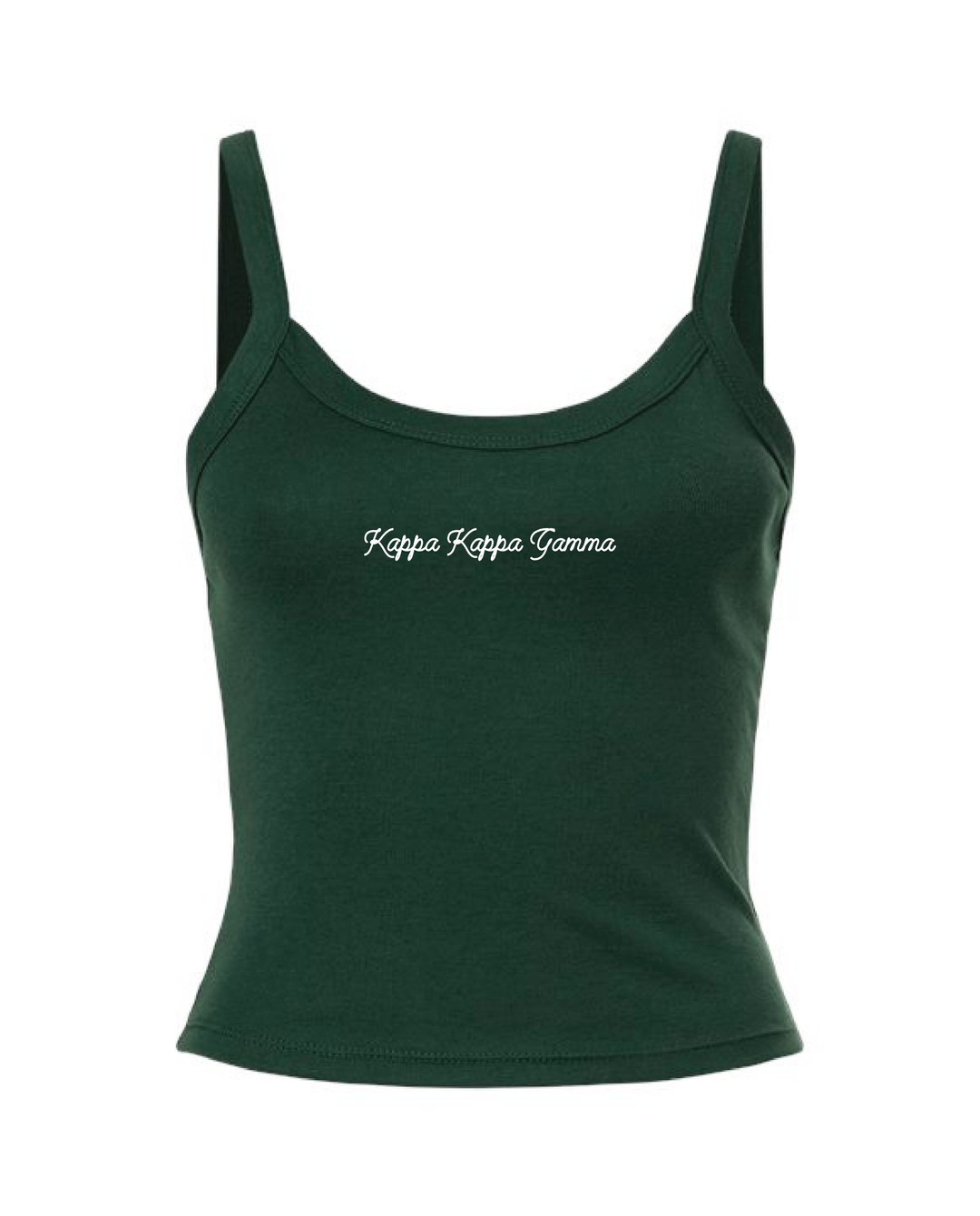 Embroidered Script Forest Green Sorority Tank