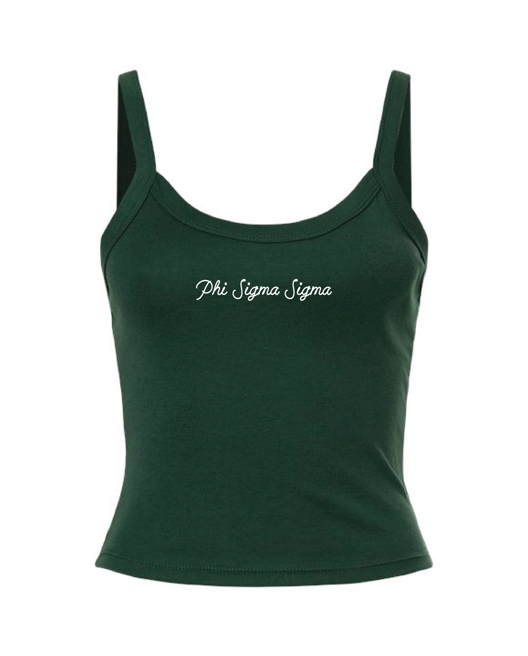 Embroidered Script Forest Green Sorority Tank