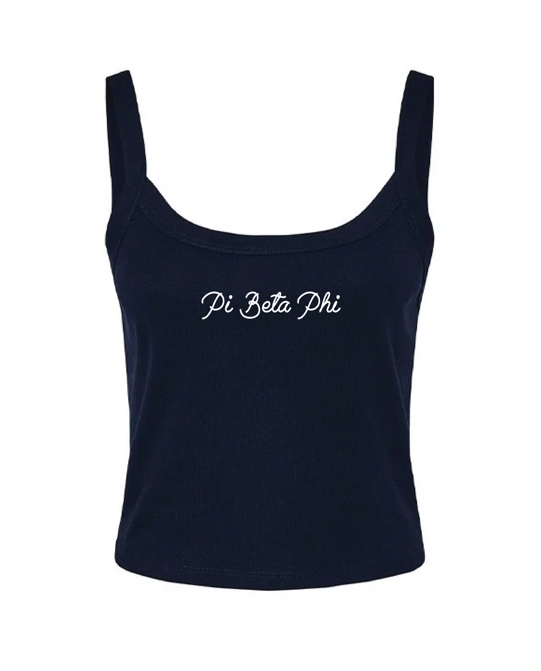Embroidered Script Navy Sorority Tank