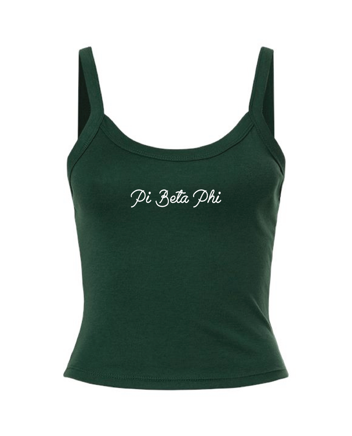 Embroidered Script Forest Green Sorority Tank