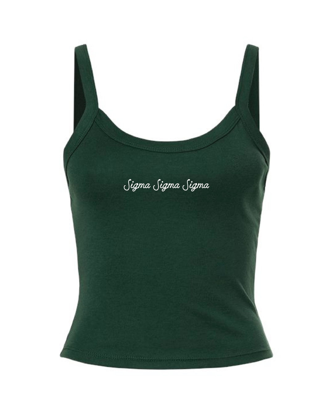 Embroidered Script Forest Green Sorority Tank
