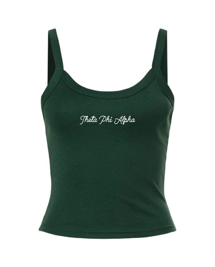 Embroidered Script Forest Green Sorority Tank