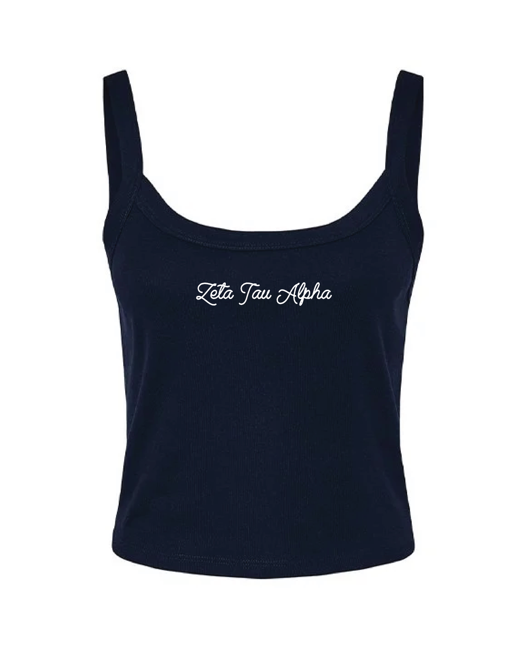 Embroidered Script Navy Sorority Tank