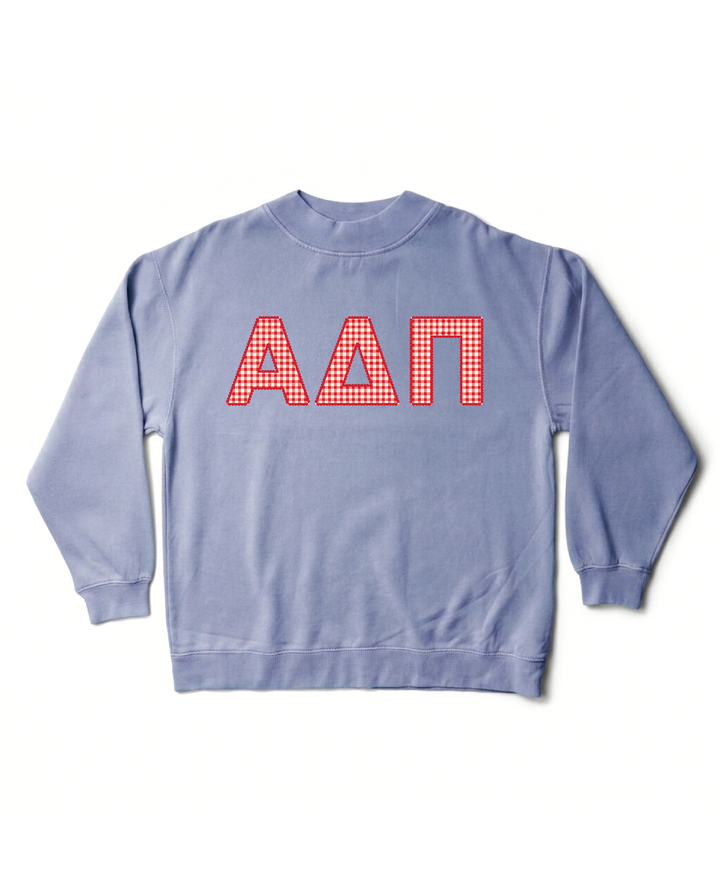 Gingham Print Ocean Sorority Mock Neck