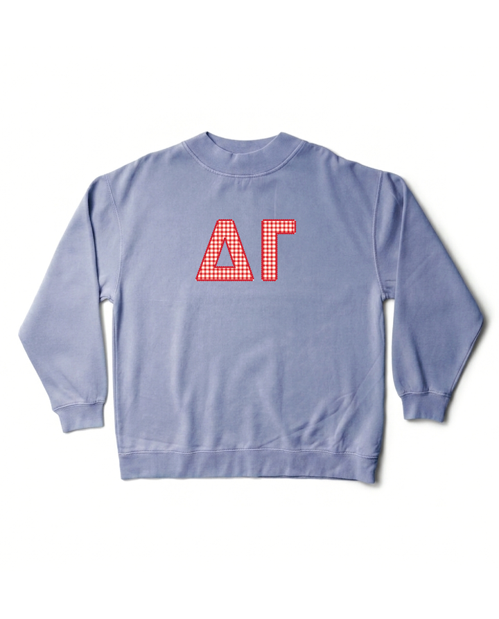 Gingham Print Ocean Sorority Mock Neck