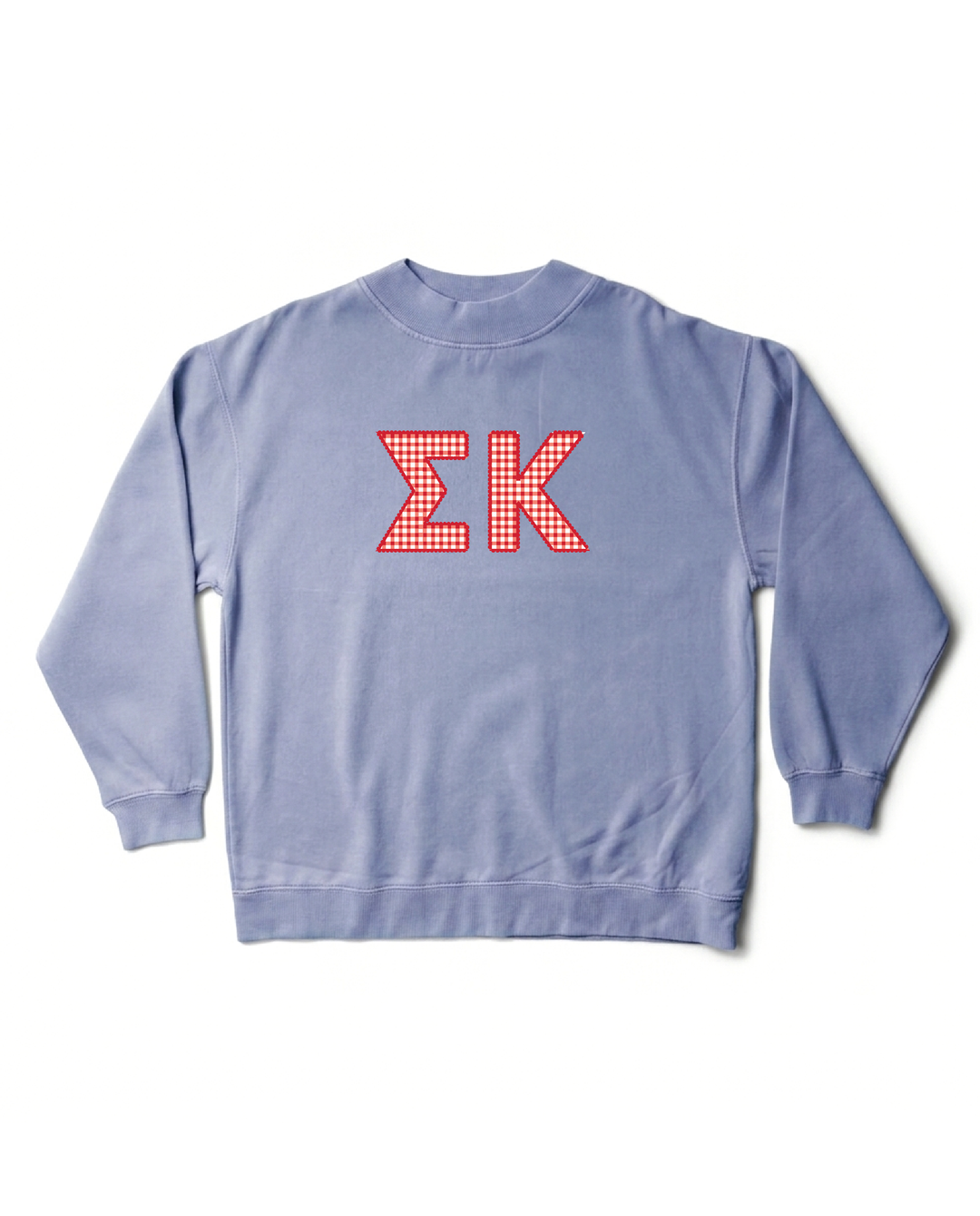 Gingham Print Ocean Sorority Mock Neck