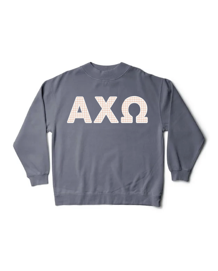 Gingham Print Smoke Sorority Mock Neck