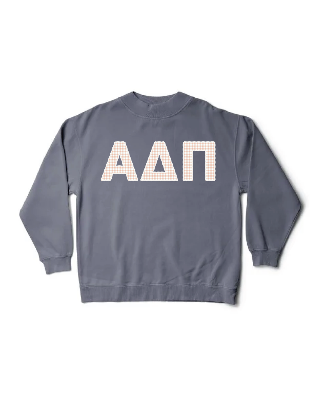 Gingham Print Smoke Sorority Mock Neck
