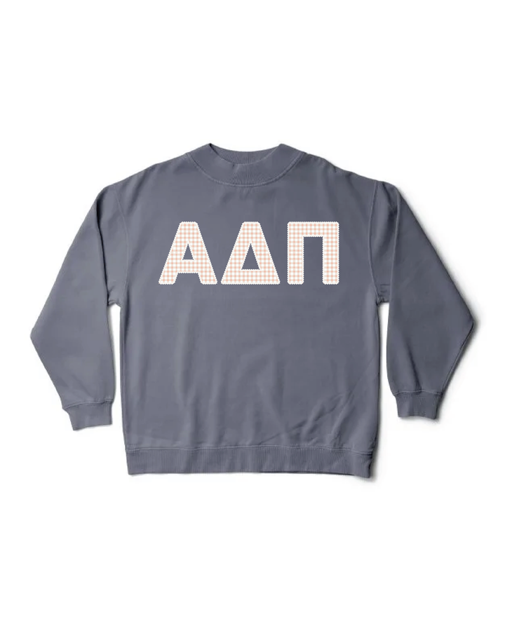 Gingham Print Smoke Sorority Mock Neck