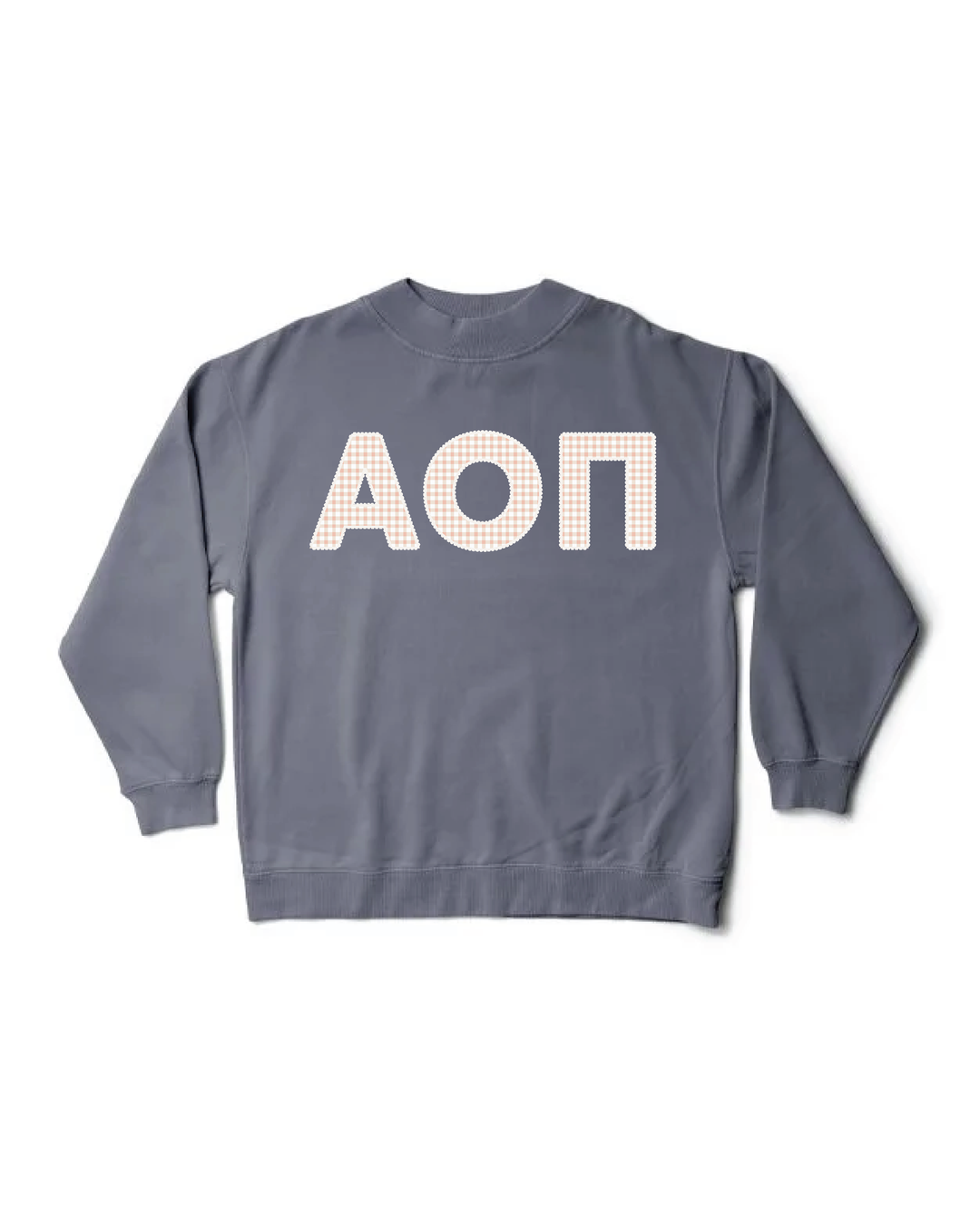 Gingham Print Smoke Sorority Mock Neck